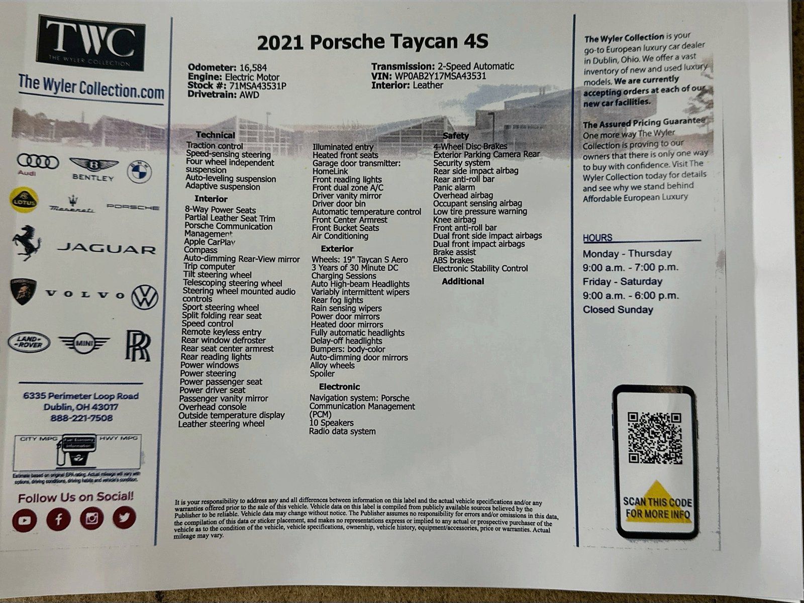 Used 2021 Porsche Taycan 4S w/ Premium Package AWD/4WD image 49
