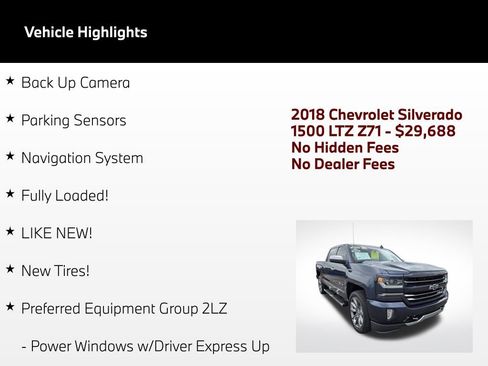 Used 2018 Chevrolet Silverado 1500 LTZ Z71 w/ Centennial Edition AWD/4WD image 4