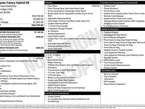 Used 2023 Toyota Camry SE w/ Cold Weather Package FWD image 2