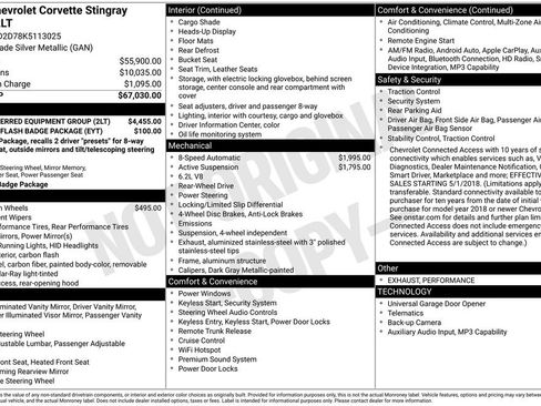 Used 2019 Chevrolet Corvette Stingray Coupe w/ 2LT Preferred Equipment Group image 4