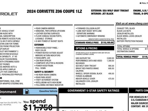 Used 2024 Chevrolet Corvette Z06 w/ Battery Protection Package image 39