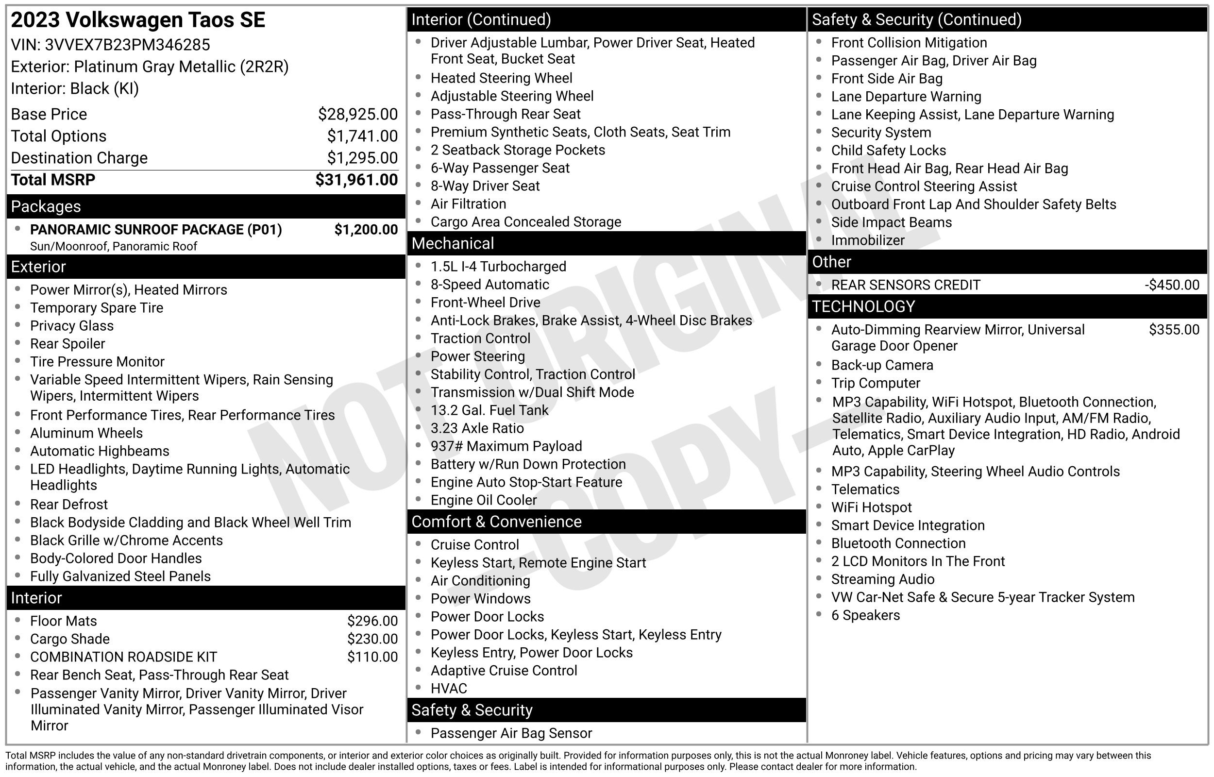 Used 2023 Volkswagen Taos SE w/ Panoramic Sunroof Package FWD image 40