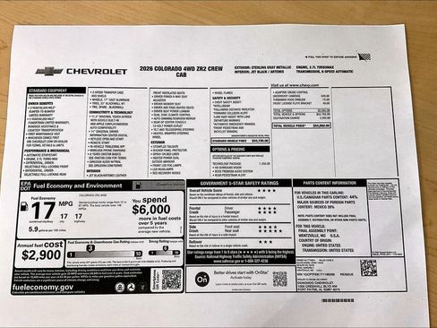New 2026 Chevrolet Colorado ZR2 w/ Technology Package AWD/4WD image 14