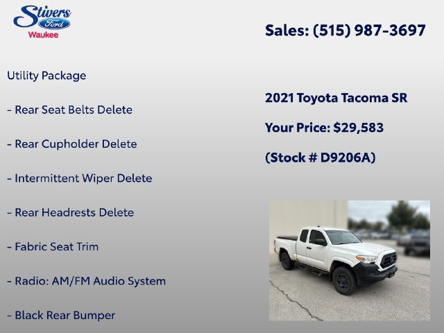 Used 2021 Toyota Tacoma SR AWD/4WD image 8