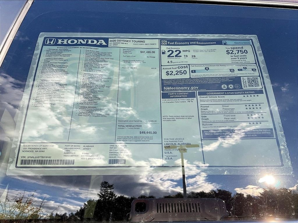 New 2026 Honda Odyssey Touring image 18
