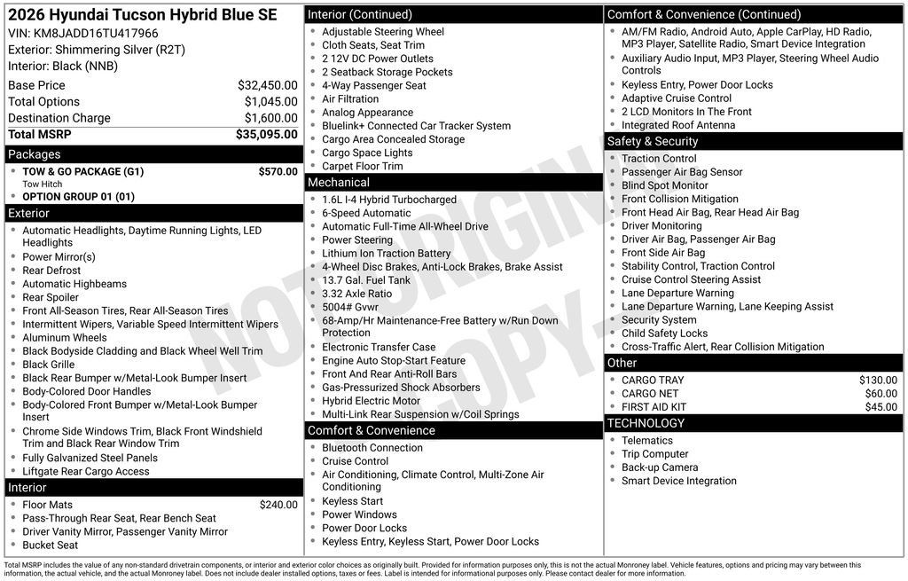 New 2026 Hyundai Tucson Blue SE w/ Tow & Go Package AWD/4WD image 5