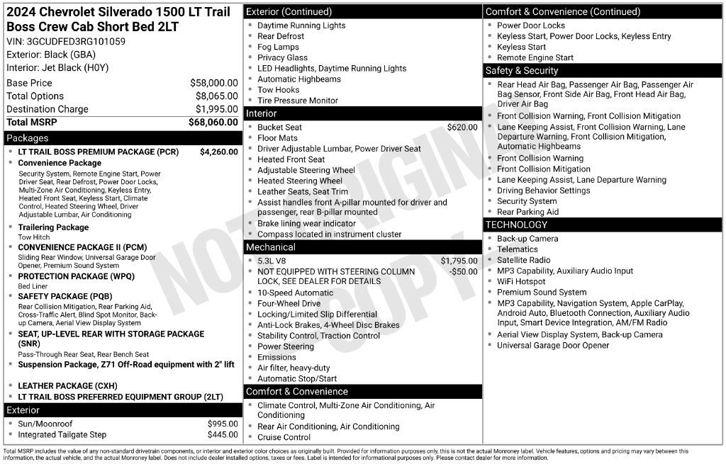Used 2024 Chevrolet Silverado 1500 LT Trail Boss w/ LT Trail Boss Premium Package AWD/4WD image 6