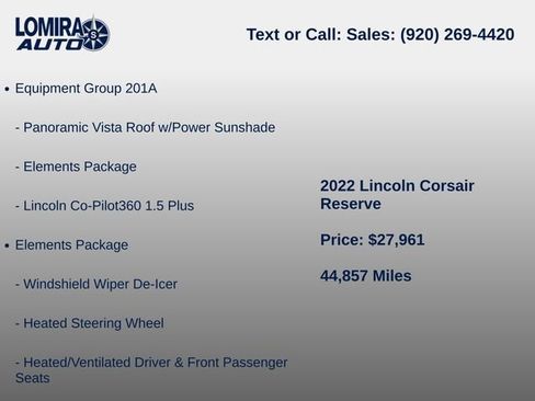 Used 2022 Lincoln Corsair Reserve w/ Equipment Group 201A AWD/4WD image 6