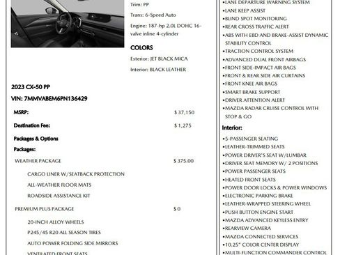 Used 2023 MAZDA CX-50 AWD 2.5 S w/ Weather Package image 14