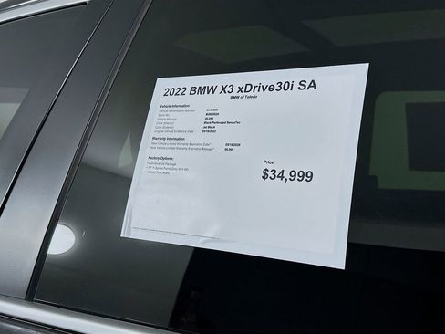 Used 2022 BMW X3 xDrive30i w/ Convenience Package w/ZPA image 12