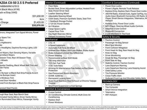 Used 2024 MAZDA CX-50 AWD 2.5 S w/ Preferred Package image 42