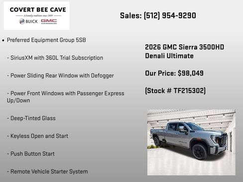 New 2026 GMC Sierra 3500 Denali Ultimate w/ LPO, Black Badging Package AWD/4WD image 7