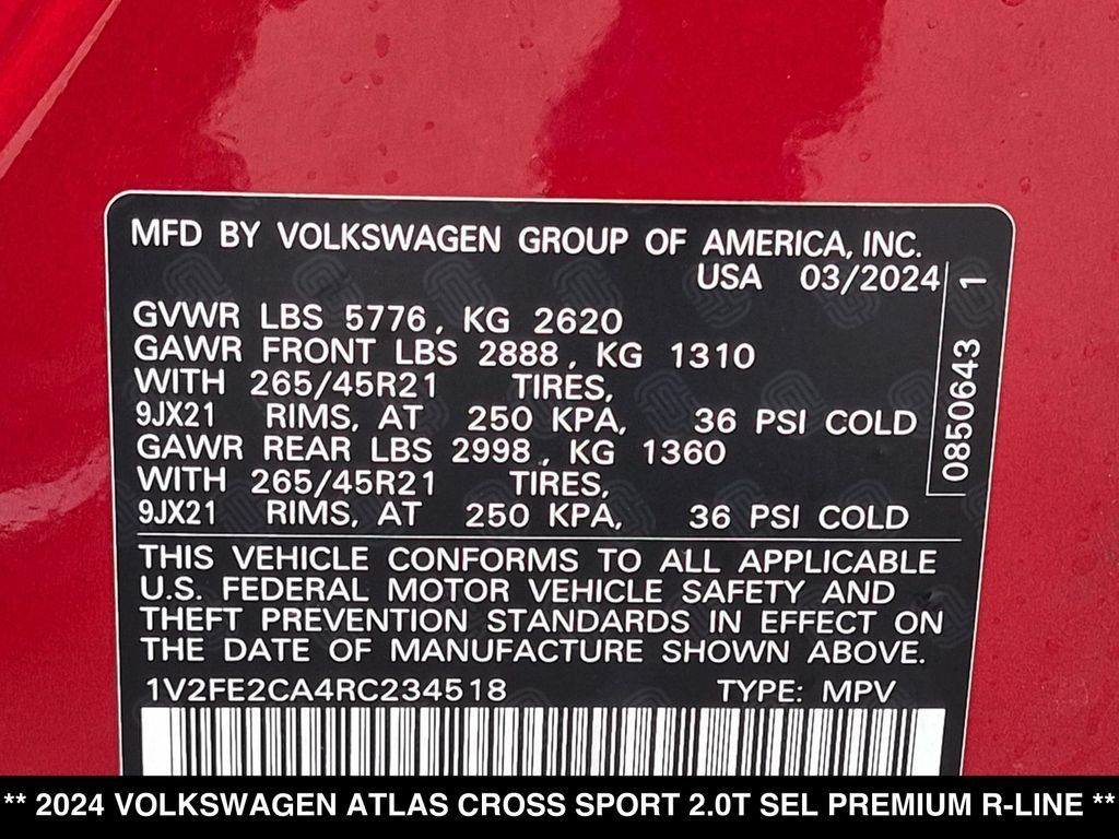 Used 2024 Volkswagen Atlas Cross Sport SEL Premium R-Line AWD/4WD image 28