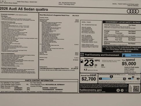 New 2026 Audi A6 Prestige AWD/4WD image 33