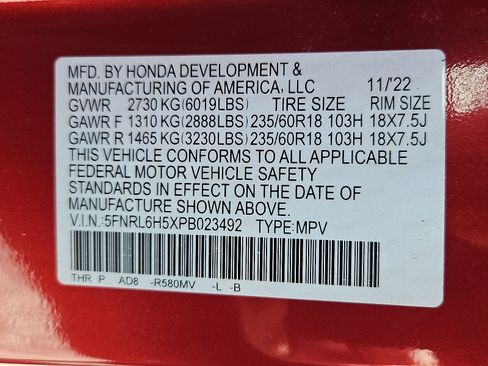 Certified 2023 Honda Odyssey EX image 27