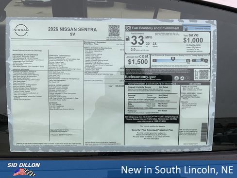 New 2026 Nissan Sentra SV w/ SV Convenience Package image 13