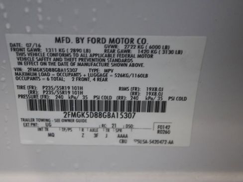 Used 2016 Ford Flex Limited w/ Equipment Group 301A FWD image 33