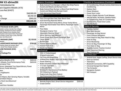 Used 2024 BMW X3 xDrive30i w/ Premium Package w/ZPA image 6