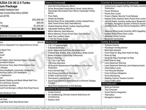 Used 2021 MAZDA CX-30 2.5 Turbo w/ Premium Package image 26