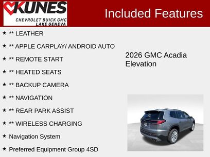New 2026 GMC Acadia Elevation w/ Elevation Premium Package