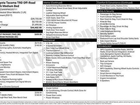 Used 2023 Toyota Tacoma TRD Off-Road w/ Black Out Package (TMS) AWD/4WD image 45