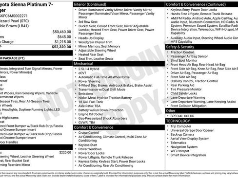 Certified 2021 Toyota Sienna Platinum AWD/4WD image 11