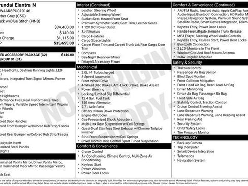 Used 2023 Hyundai Elantra N w/ Preferred Accessory Package image 33