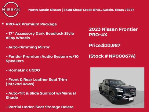 Used 2023 Nissan Frontier PRO-4X w/ Pro-4X Premium Package AWD/4WD image 12