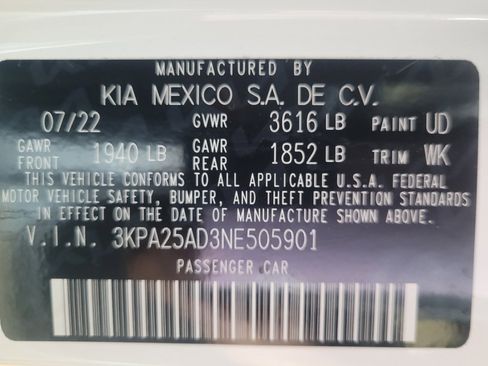 Used 2022 Kia Rio S w/ Option Group 015 image 33