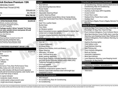 Used 2021 Buick Enclave Premium w/ Sun and Sites Package image 41