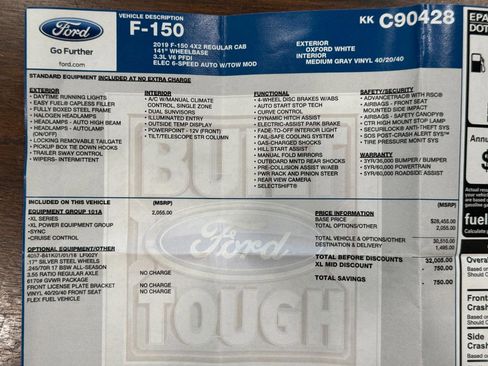 Used 2019 Ford F150 XL w/ Equipment Group 101A Mid RWD image 24