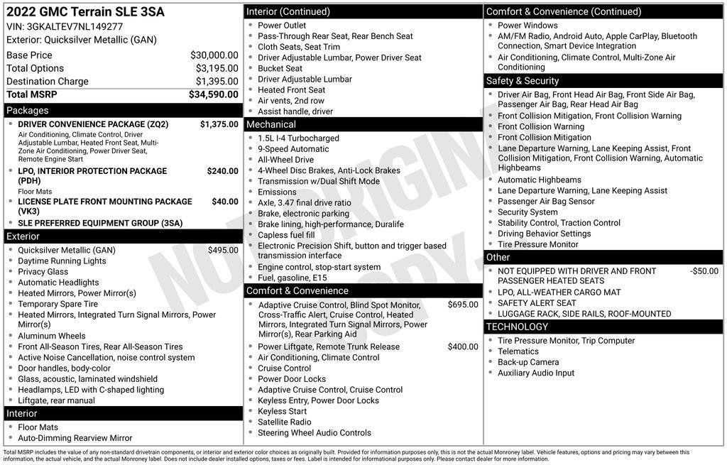 Certified 2022 GMC Terrain SLE w/ Driver Convenience Package AWD/4WD image 21