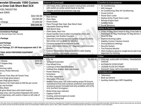 Used 2021 Chevrolet Silverado 1500 Custom Trail Boss AWD/4WD image 31