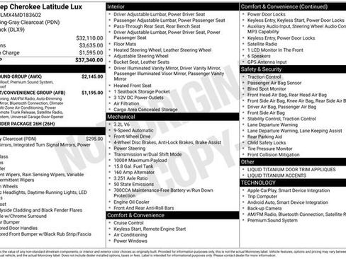 Used 2021 Jeep Cherokee Latitude Lux w/ Sun & Sound Group image 10