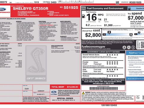 Used 2019 Ford Mustang Shelby GT350R w/ GT350R Equipment Group 920A image 2