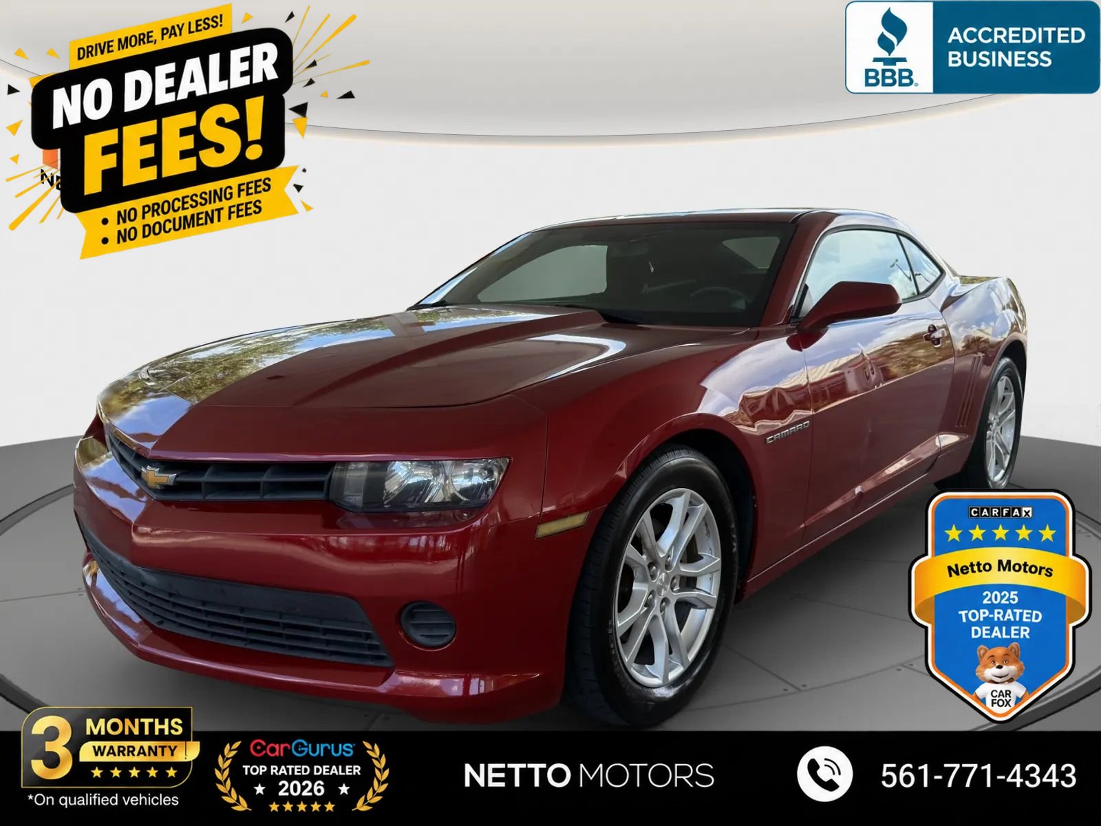 Used 2015 Chevrolet Camaro LS RWD image 1