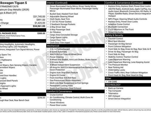 Used 2025 Volkswagen Tiguan S w/ 18" Wheel Package image 7