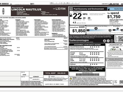 Used 2020 Lincoln Nautilus Reserve w/ Equipment Group 201A AWD/4WD image 39