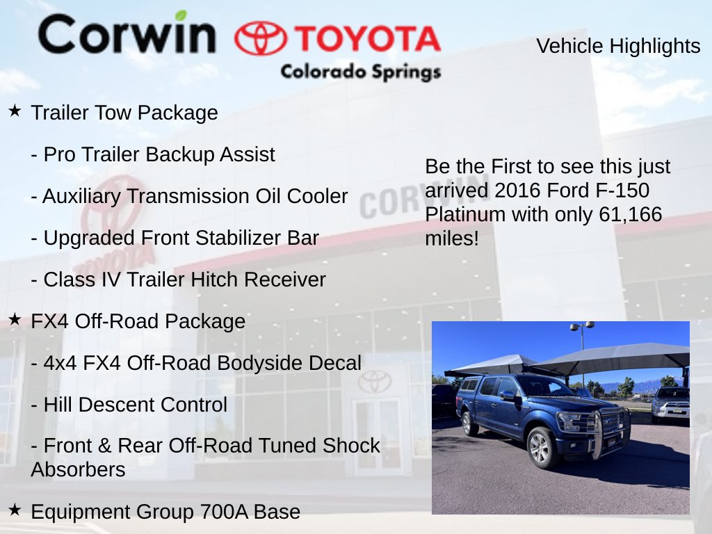 Used 2016 Ford F150 Platinum w/ Trailer Tow Package AWD/4WD image 4