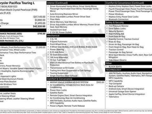 Used 2020 Chrysler Pacifica Touring-L w/ S Appearance Package image 32