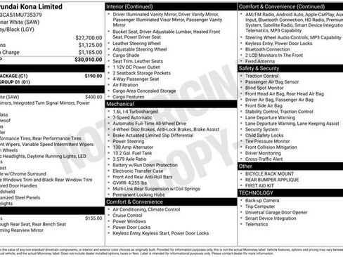 Used 2021 Hyundai Kona Limited w/ Cargo Package AWD/4WD image 39