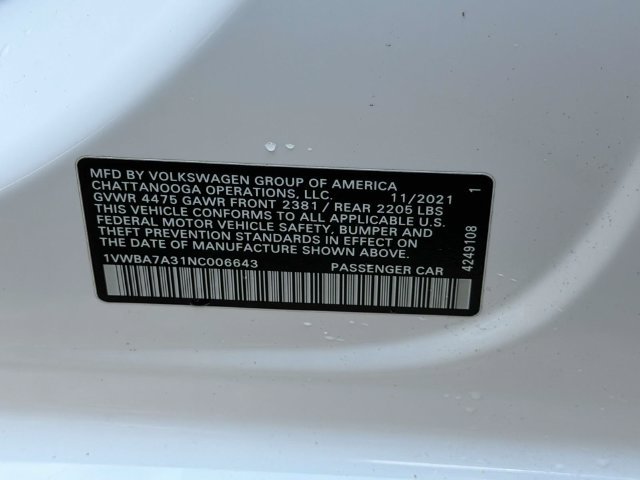 Certified 2022 Volkswagen Passat 2.0T FWD image 35