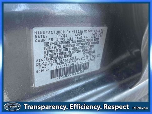 Used 2025 Nissan Versa SV w/ Trunk Package FWD image 20