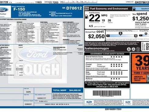 Used 2016 Ford F150 Lariat w/ Equipment Group 501A Mid RWD image 32