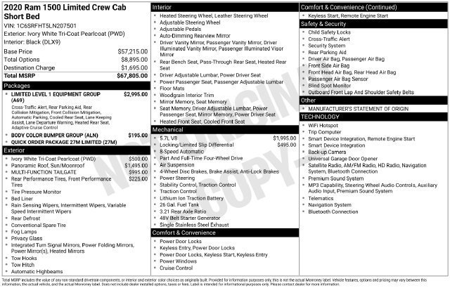 Used 2020 RAM 1500 Limited AWD/4WD image 6