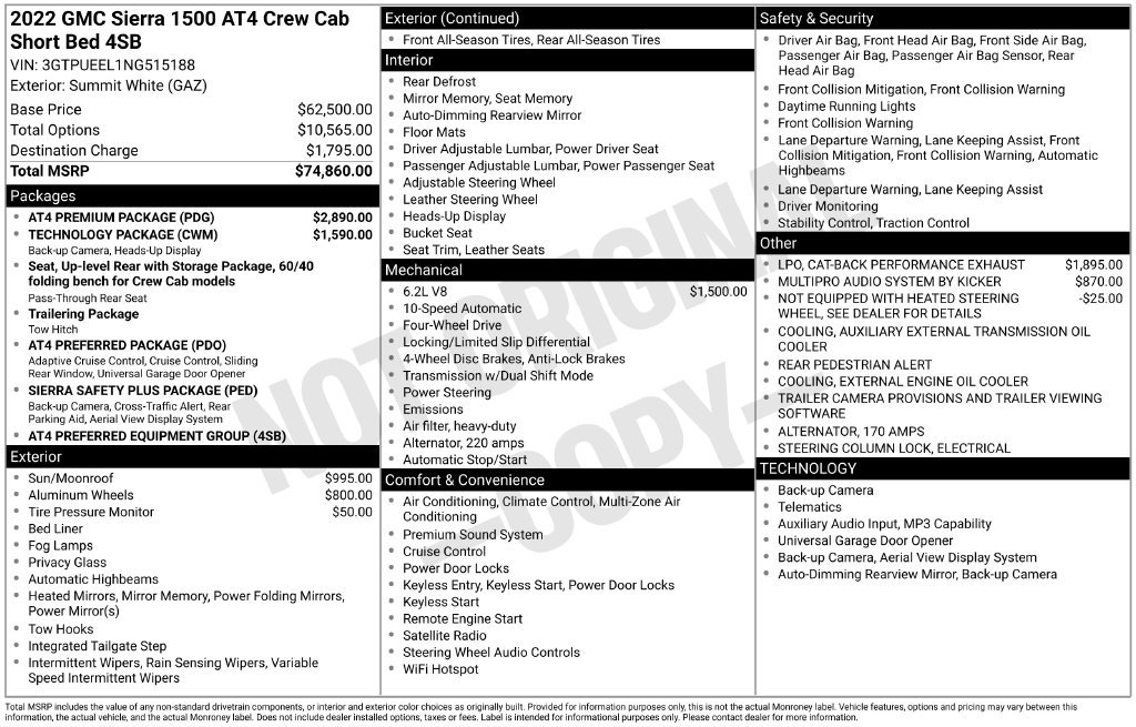 Used 2022 GMC Sierra 1500 AT4 w/ AT4 Premium Package AWD/4WD image 27