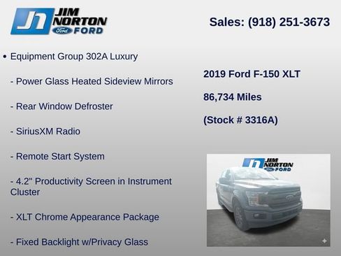 Used 2019 Ford F150 XLT w/ Equipment Group 302A Luxury AWD/4WD image 8