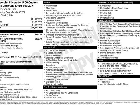 Used 2024 Chevrolet Silverado 1500 Custom Trail Boss w/ Dark Appearance Package AWD/4WD image 39