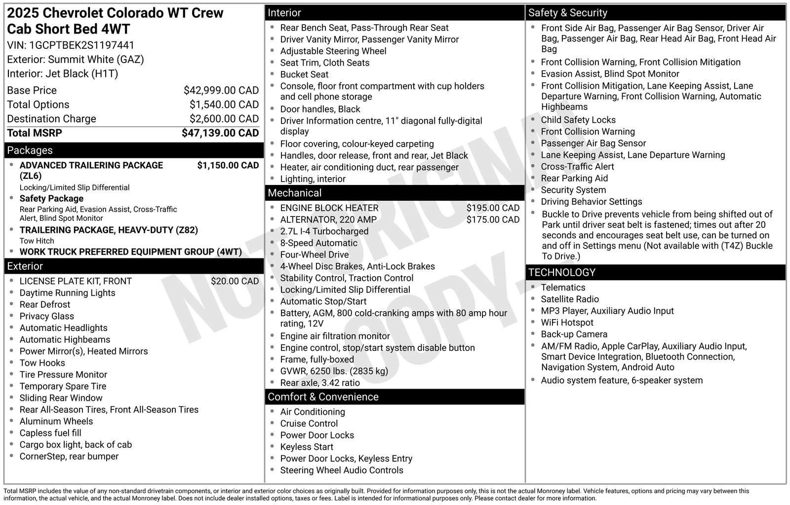 Used 2025 Chevrolet Colorado W/T w/ Advanced Trailering Package AWD/4WD image 7