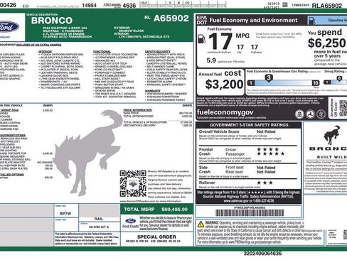 Certified 2024 Ford Bronco Wildtrak AWD/4WD image 47